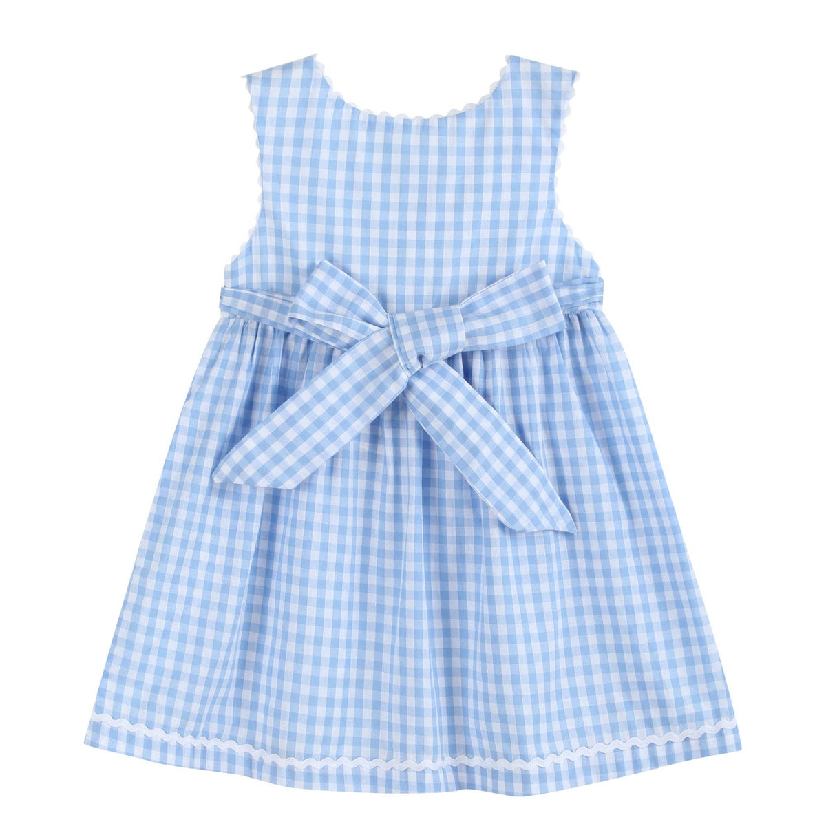 Back view of The Little Goose Dress with bow tie